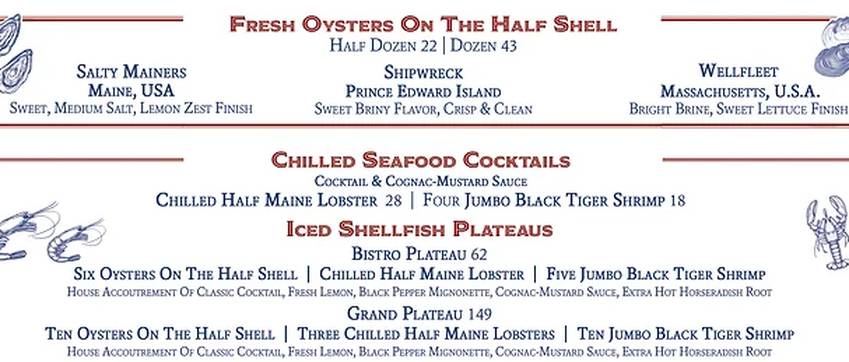 Simeon's menu page 1